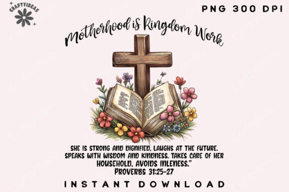 Bible Verses Mom PNG: A Graceful Embroidery Design for Motherhood Projects