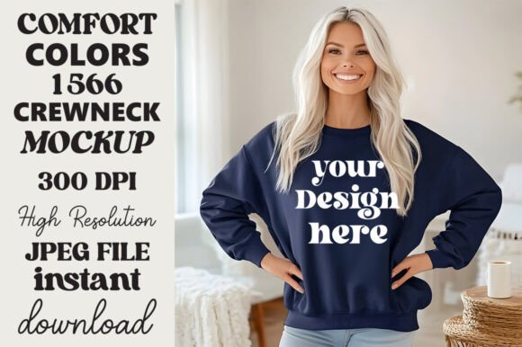 Comfort Colors 1566 Mockup True Navy 5 Review for Embroidery Projects