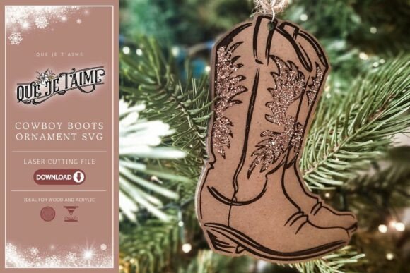 Cowboy Boots Christmas Ornament SVG Review: A Rustic Holiday Design