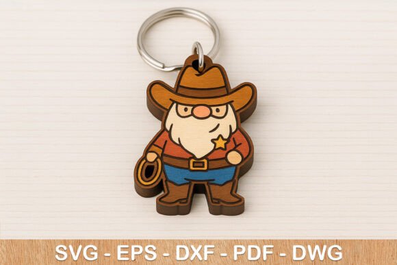 Cowboy Gnome Keychain: A Fun and Functional Embroidery Design