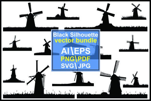 Windmill Silhouette for Real Embroidery Projects